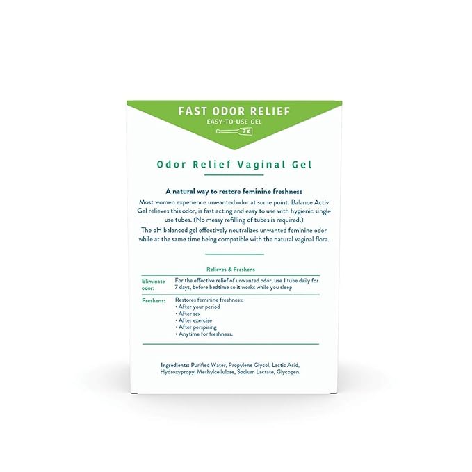 Balance Activ Odor Relief pH Balanced Vaginal Gel for Women, Works Naturally to Rapidly Relieve Unpleasant Odor & Restore Feminine Freshness