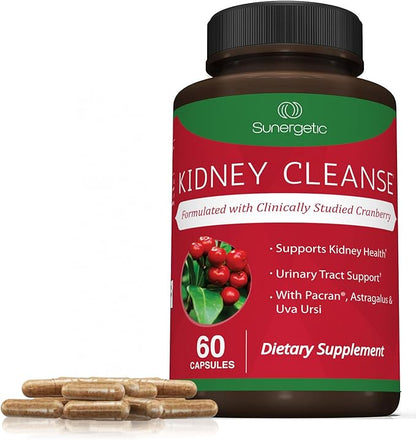 Premium Kidney Cleanse Supplement – Powerful Kidney Support Formula With Cranberry and Astragalus- Helps Support Healthy Kidneys & Urinary Tract Support - Kidney Cleanse Detox & Repair – 60 Capsules