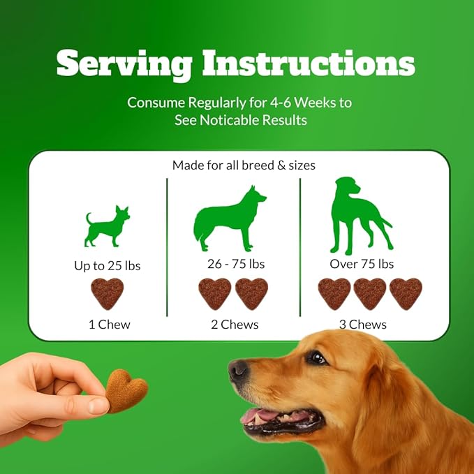 Dog Joint Supplement Chews with Glucosamine & MSM & Omega 3–Joint Support for Senior & Large Breed Dogs, Alternative for Longevity & Healthy Aging, Mobility Treatment & Flexibility with CoQ10-120 Ct