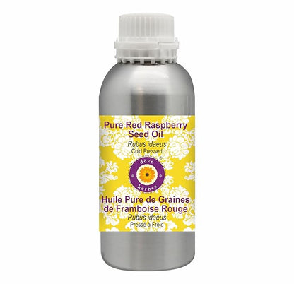 Deve Herbes Pure Red Raspberry Seed Oil (Rubus idaeus) Cold Pressed 300ml (10 oz)