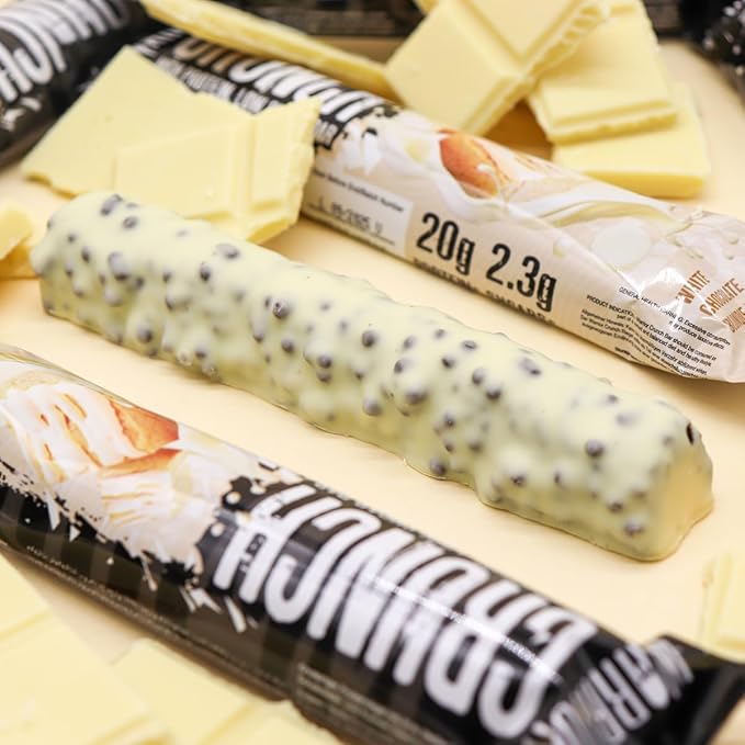 Warrior Crunch High Protein Bars | 20g Protein, Low Carb, Low Sugar, Keto Friendly | Delicious, Chewy, Crispy On The Go Snack | Box of 12 Bars (White Chocolate Blondie)