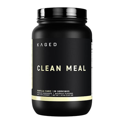 Kaged Clean Meal Powder | Vanilla Cake | Meal Replacement Shake | Whey Protein Isolate | Clean Carbs, MCT Oil Fats, Organic Vitamins and Minerals | Supplements for Men & Women | 20 Servings