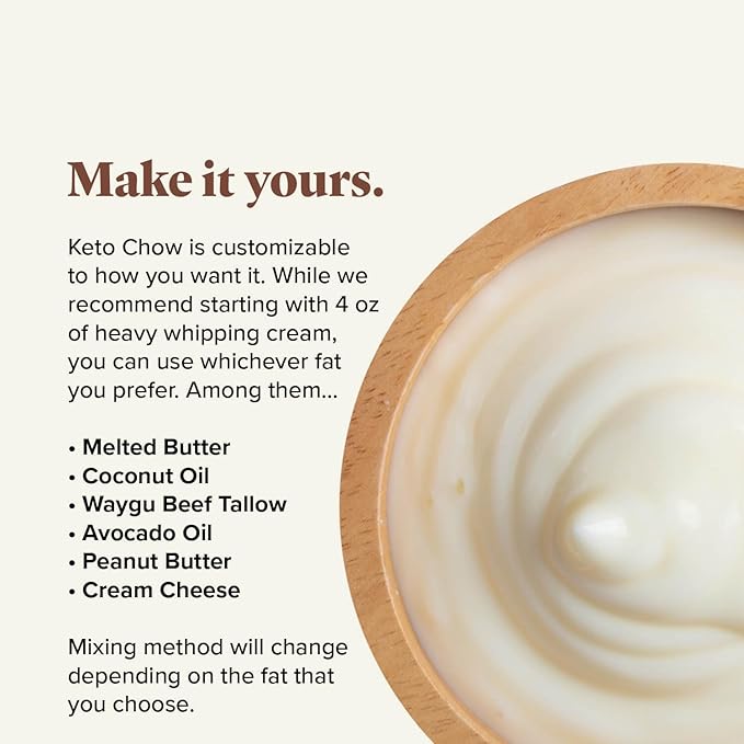 Keto Chow Chocolate | Keto Meal Replacement Shake Powder | Nutritionally Complete | Low Carb | Delicious Easy Meal Substitute | Protein Rich You Choose The Fat | Single Meal Sample