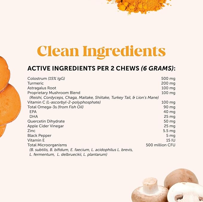 Dog Allergy Relief Immunity Chews - Paw Licking, Itching & Seasonal Allergies - with Colostrum, Probiotics, Turmeric & Salmon Oil - Vet Recommended Anti-Itch Supplement for Dogs (Salmon, 90 Ct)