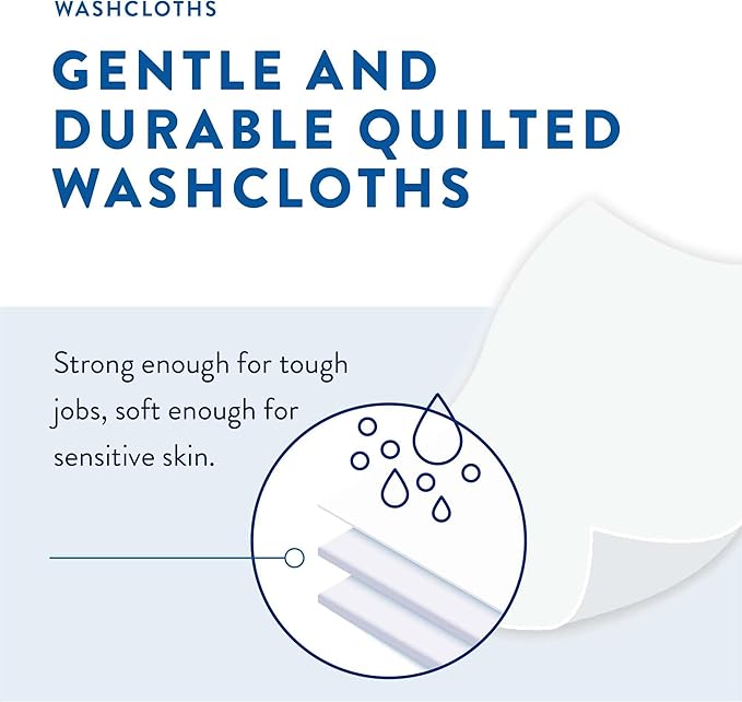Prevail Soft Pack Adult Washcloths - Unisex Adult Incontinence Wipes - Disposable Adult Wipes for Men & Women - 12"x 8", 576 Count (12 Packs of 48)