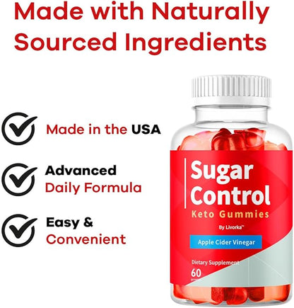 SugarControl Keto Gummies - Official SugarControl Advanced Apple Cider Vinegar Gummys All Natural Supplement Support, 60 Gummies for 1 Month