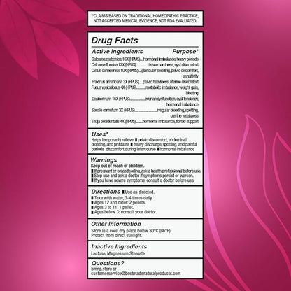 Bestmade Fibroid Shrink & Ovarian Cysts, BM36 - Helps Shrink Fibroids and Ovarian Cysts, Balance Estrogen Levels and Prevent Regrowth, Support for Menstrual Pain and Painful Intercourse, 350 Pellets