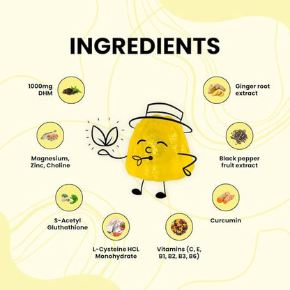 REVIT - Award Winning Post-Drinking Recovery Gummy | Liver Support & Recovery | DHM + Curcumin + Ginger + Vitamins + Anti-oxidants | All-Natural | Vegetarian | Non GMO