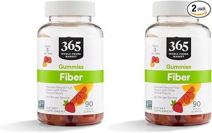 365 by Whole Foods Market, Fiber Gummy, 90 Count (Pack of 2)