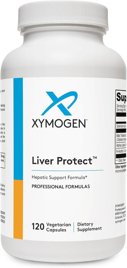XYMOGEN Liver Protect - Supports Liver Health + Glutathione Production - Milk Thistle Extract, ALA Alpha-Lipoic Acid, N-Acetyl-L-Cysteine, Selenium L-Selenomethionine (120 Capsules)