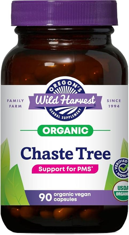 Oregon's Wild Harvest Non-GMO Chaste Tree Capsules,Organic Herbal Supplements, 90 Count