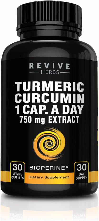 Pure Turmeric Curcumin with Bioperine. Super Strength. One Capsule A Day. Veggie Turmeric Capsules with Black Pepper. Premium Joint Support with 95% Standardized Curcuminoids.
