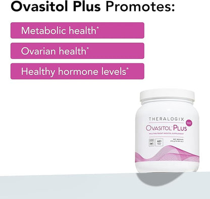 Theralogix Ovasitol Plus Canister Metabolic Health Supplement - Myo-Inositol & D-Chiro Inositol+Chromium Picolinate+Alpha-lactalbumin & Vitamin D