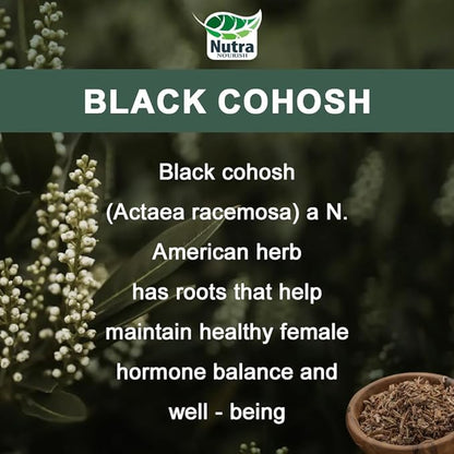 Black Cohosh Capsules,3000mg Strength,Black Cohosh Supplements for Women Menopause Hot Flashes,Non-GMO,60 Vegetarian Capsules