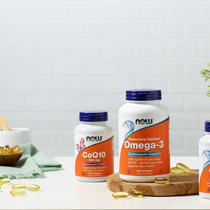 NOW Foods Supplements, Ultra Omega-3 Molecularly Distilled and Enteric Coated, 180 Softgels