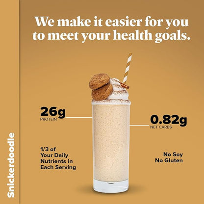 Keto Chow Snickerdoodle - Keto Meal Replacement Shake Powder - Nutritionally Complete - Low Carb - Delicious Easy Meal Substitute - Protein Rich You Choose The Fat - Single Meal Sample