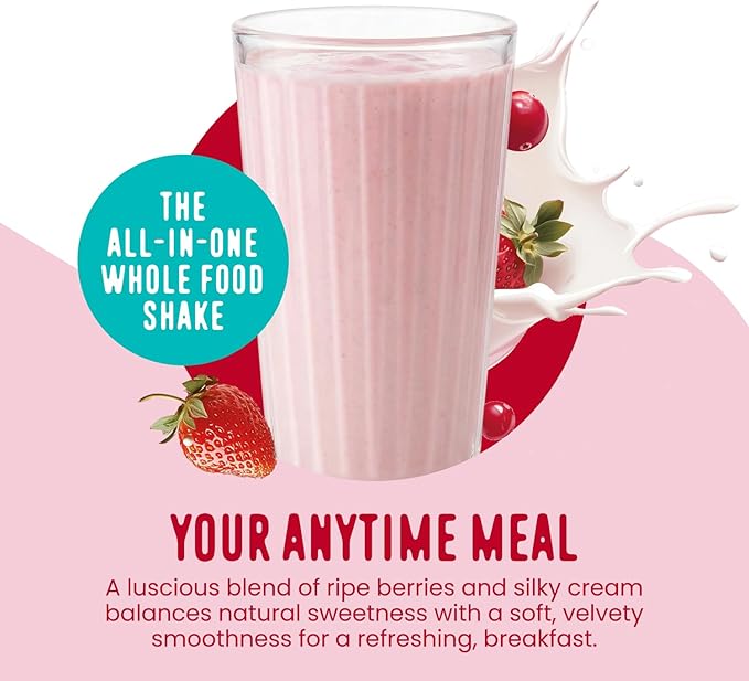 FlavCity All in One Protein Shake Powder, Berries and Cream - On the Go Meal Alternative + Collagen Peptides, Reishi & Cordyceps - Focus, Skin, Hair & Joint Support - 100% Grass Fed Whey, 20 Servings