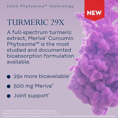 SOLARAY ProSorb Turmeric Supplement Phytosome 500 mg - 29X High Absorption Turmeric Curcumin Supplement for Joint Health Support - Easy-to-Digest Curcumin, Vegan, 60-Day Guarantee, 30 Serv, 30 VegCaps