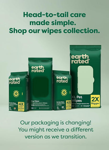 Earth Rated Dog Wipes, Hypoallergenic, Cleaning and Hydrating, for Grooming Paws, Body and Butt, Lavender Scented, 400 Count