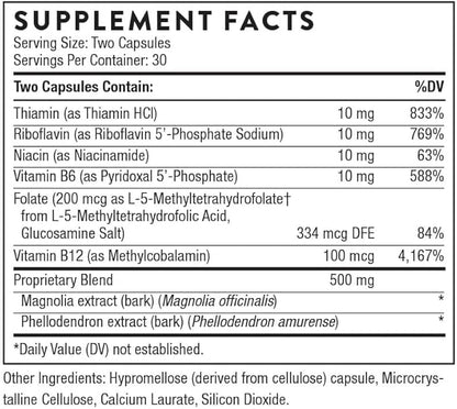 THORNE - Craving and Stress Support - 5-MTHF, B Vitamins, Folate & Plant Extracts to Support Sleep, Cravings & Stress* - 30 Servings