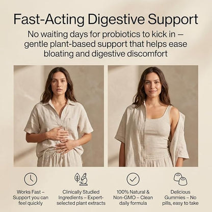 Debloat Gummies – Fast Bloating Relief for Women, Apple Cider Vinegar + Dandelion Root + Green Tea- Digestive Support, Less Gas, Reduce Water Retention-Vegan Non-GMO – 60 Gummies