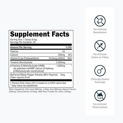 Transparent Labs Creatine HMB - Creatine Monohydrate Powder with HMB for Muscle Growth, Increased Strength, Enhanced Energy Output, and Improved Athletic Performance - 30 Servings, Hawaiian Splash