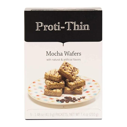Proti-Thin High Protein Mocha Wafer Squares, 15g Protein, Low Calorie, Low Sugar, Aspartame Free, Diet Wafer Bars, Healthy Snack, 2 Wafers per Serving, 5 Count Box (3 Boxes - Save 5%)