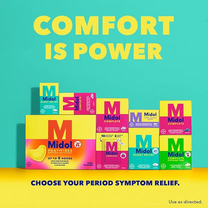 Midol Bloat Relief Caplets with Pamabrom,Relieve Bloating Symptoms Before and During Your Period,Provides Up to 6 Hours of Relief for Women,60 Count (Pack of 2)