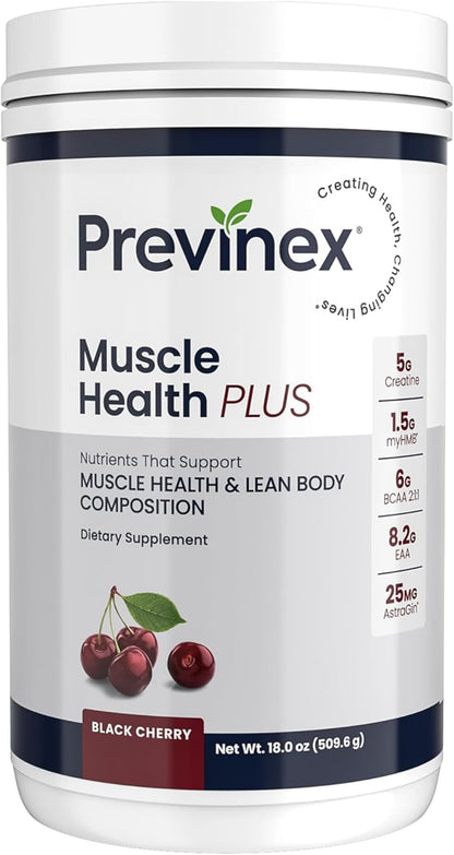 Muscle Health Plus – All-in-One Creatine Monohydrate & Amino Acids Powder with myHMB & AstraGin – BCAA 2:1:1 and Essential Amino Acids Supplement for Strength, Recovery & Lean Muscle, Cherry