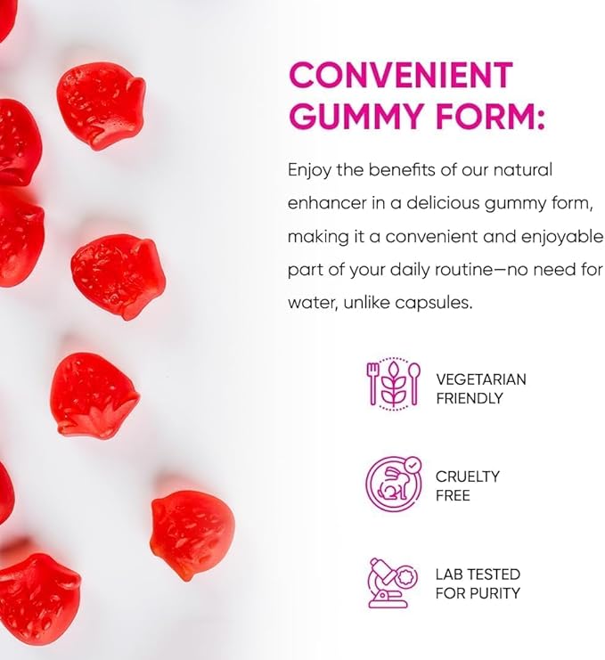Raspberry C*M Gummies Improves Sperm Volume and Load Semen Volume Supplement - 60 Capsules - 1 Month Supply
