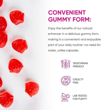 Raspberry C*M Gummies Improves Sperm Volume and Load Semen Volume Supplement - 60 Capsules - 1 Month Supply