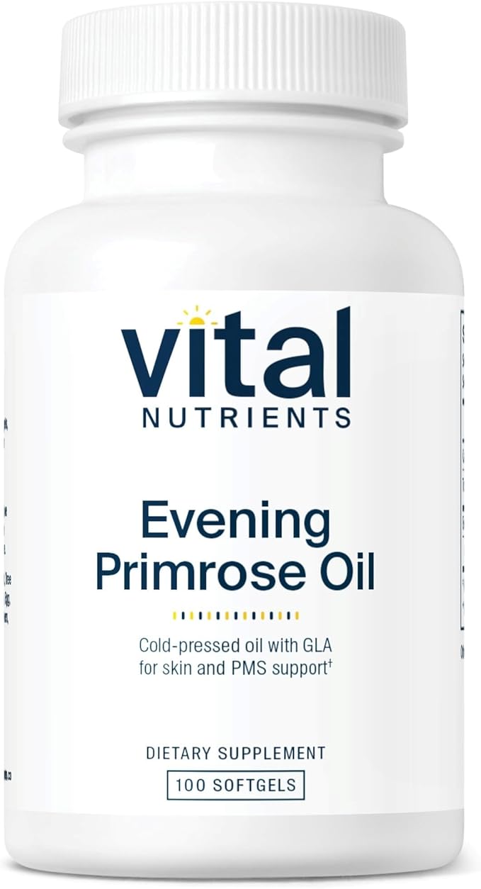 Vital Nutrients Evening Primrose Oil 1000mg - Primrose Supplement for Women - GLA Omega-6 Fatty Acid for Skin and PMS Support* - Gluten, Dairy, Soy Free - Non-GMO - 100 Softgels