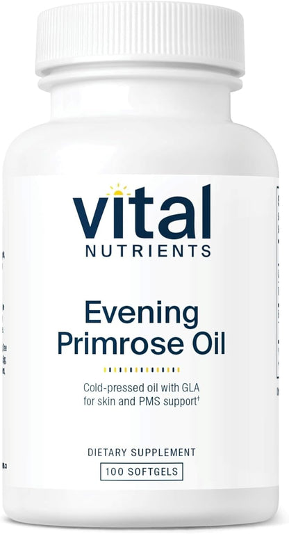 Vital Nutrients Evening Primrose Oil 1000mg - Primrose Supplement for Women - GLA Omega-6 Fatty Acid for Skin and PMS Support* - Gluten, Dairy, Soy Free - Non-GMO - 100 Softgels