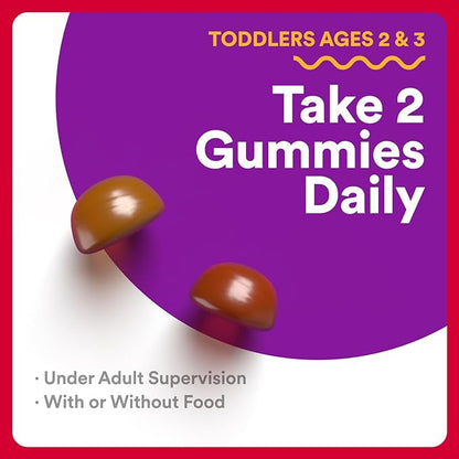 SmartyPants Organic Toddler Multivitamin Gummies: Probiotics,Omega 3 (ALA),Vitamin D3,C,Vitamin B12,B6,A,K&Zinc,Beta Carotene,Gluten Free,Three Fruit Flavors, (30 Day Supply),60 Count (Pack of 2)
