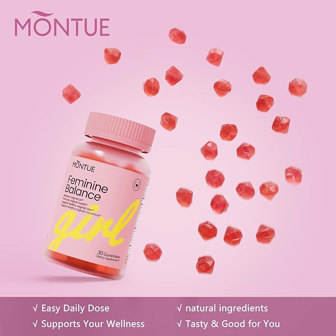 Premium Diamond Feminine Balance Gummies-pH Balance with Prebiotics & Lactobacillus Probiotic Blend&Hawaiian Pineapple Immune Support,Vegan& Non-GMO（30 Gummies）