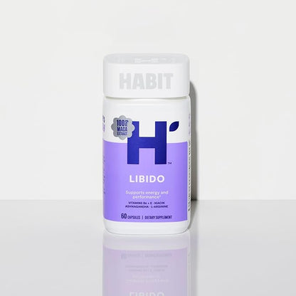 Habit Libido Supplement 2 Pack (120 Capsules) - New Look, Natural Aphrodisiac Blend with Maca, Ashwagandha L-Arginine, Supports Energy and Performance, Vegan, Non-GMO