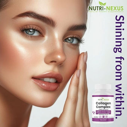 Multi Collagen Peptides Types I, II, III, V & X – Hydrolyzed Bovine Collagen Capsules -Supports Skin, Hair & Nail Wellness – Collagen Supplement for Women & Men