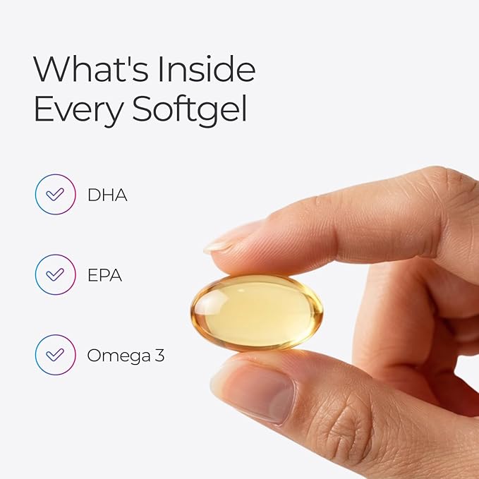 Livingood Daily Fish Oil Omega 3 Supplement, EPA and Dha from Wild Caught Fish, Omega 3 Fatty Acids for Heart, Brain, and Joint Health for Men and Women, Gluten Free, 30 Day Supply, 60 Softgels