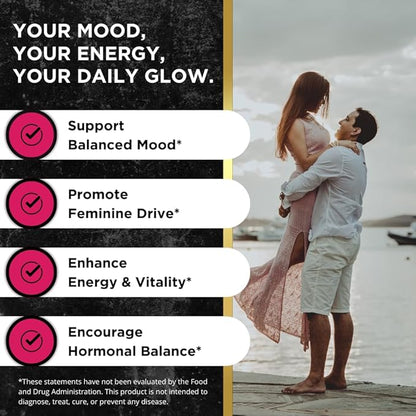 UNALTERED Hormone Balance & Mood Support for Women - Naturally Supports Hormonal Balance & Energy with Tribulus Terrestris & Red Maca Root Extract - Dietary Supplement - 90 Vegan Capsules