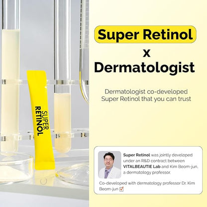 VITALBEAUTIE Super Retinol - Ingestible Liposomal Retinol & Vitamin C 1000mg Powder - Vegan K-Beauty Skin Supplement for Radiant Glass Skin & Tone, Dark Spot Care, 30 Packets