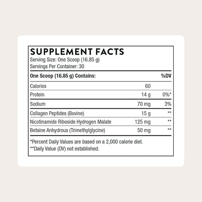 THORNE - Collagen Fit - Unflavored Collagen Peptides Powder with Nicotinamide Riboside - 15g of Collagen Peptides and 14g Protein per Serving - NSF Certified for Sport - 17.8 Oz - 30 Servings