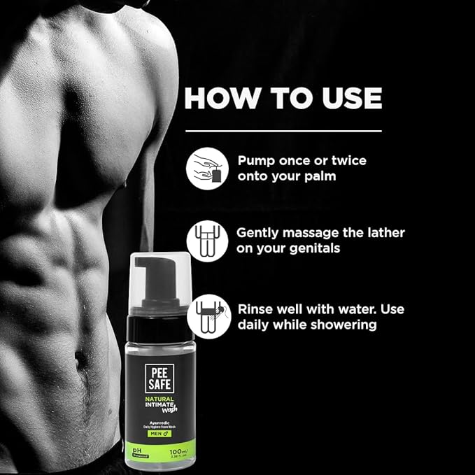 Pee Safe Mens Intimate Wash with Refill, Tea Tree Oil pH Balanced Daily Hygiene Cleanser for Men, Gentle Ball Wash for Men, Jabon Intimo Para Hombre, 13.52 Fl Oz