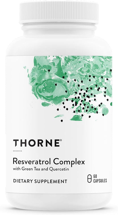THORNE - Resveratrol Complex - Supports Healthy Aging* - Trans-Resveratrol Supplement with Green Tea, Quercetin & Curcumin Phytosome - Third-Party Certified - Gluten, Dairy & Soy-Free - 60 Capsules