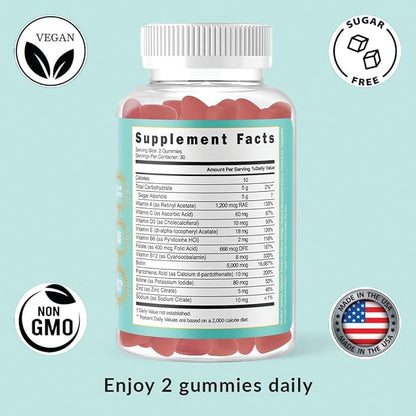 Simply Collagen® Simply Glow Hair, Skin & Nails Gummies – Vegan, Sugar-Free, Gluten-Free – Biotin 5000 mcg – Hair Gummies for Women & Men – 60 Count