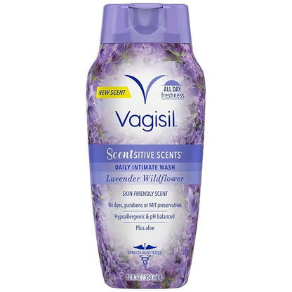 Vagisil Feminine Wash for Intimate Area Hygiene, Scentsitive Scents, pH Balanced and Gynecologist Tested, Spring Lilac, 12 oz (Pack of 1)