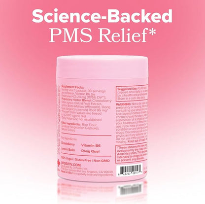 O Positiv FLO PMS Vitamins for Women, 30 Servings (Pack of 3) - Proactive PMS Relief - Targets Hormonal Breakouts, Bloating, Cramps, & Mood Swings with Chasteberry, Vitamin B6, & Lemon Balm