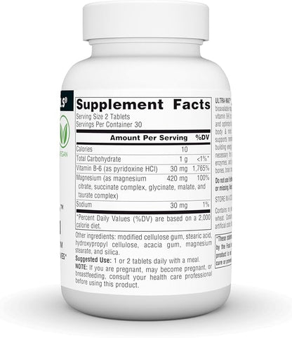 Source Naturals Ultra-Mag, 5 in 1 -Bioavailable Magnesium, Maintains Muscle & Nerve Function* - 60 Vegan Tablets