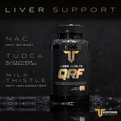 Troponin Nutrition QRF Liver Support Supplement - NAC 600mg, TUDCA & Milk Thistle Extract - Liver Cleanse Detox & Repair, Bile Flow, Glutathione Booster - 60 Capsules