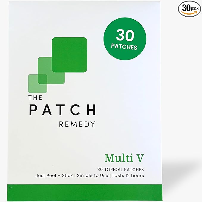 The Patch Remedy Multi V Patches - Vitamin Plus Blend with D3, K2, Magnesium Chloride, Zinc, Liposomal C, Potassium, Iodide, Biotin Plus More