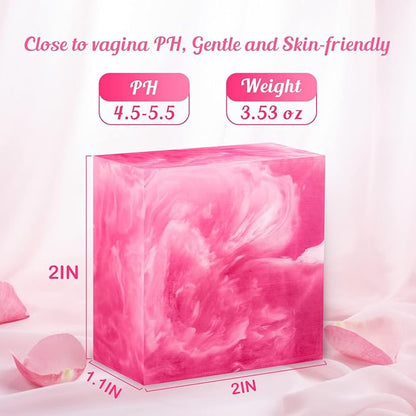 Yoni Soap Bars Vaginal Wash 3 PCS, 100% Natural Organic intimate soap for Women Ph Balance Yoni Wash Vaginial Deodorants Vaginal Care Soap with Foaming Net, Vagina Bar Feminine Wash 3.53 OZ